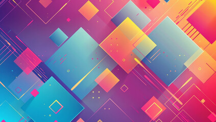 Abstract background with geometric shapes and colors. Vector illustration of a modern gradient pattern with square, triangle, and rhombus shapes