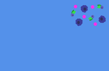 
A beautiful multi-colored card on the side with drawn juicy berries