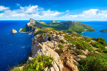 Panoramic view of Cape Formentor. Mallorca, Balearic Islands, Spain