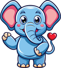 Fototapeta premium Cute elephant cartoon vector Illustration on white background. 