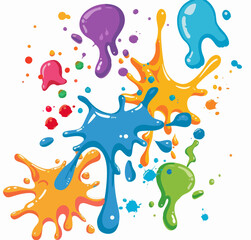 a group of colorful paint splashing on top of each other