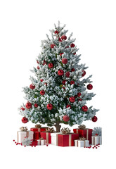 Christmas tree and gifts on transparent background
