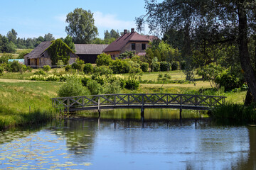 Obraz premium Beautiful lake and scenary in the Latvian countryside