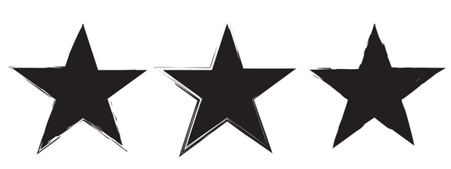 Retro abstract illustration with star brush. Black star brush in trendy style. Vector illustration. stock image.