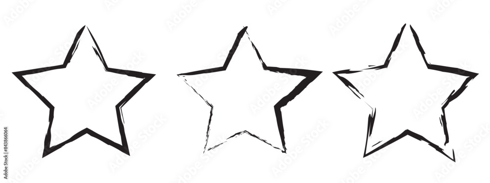 Poster a set of grunge stars - frames in black. vector elements for design design. universal symbols and el