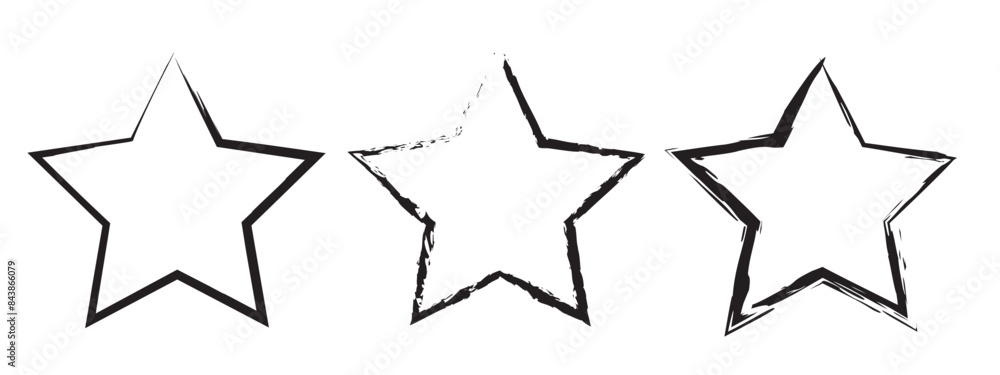 Poster a set of grunge stars - frames in black. vector elements for design design. universal symbols and el