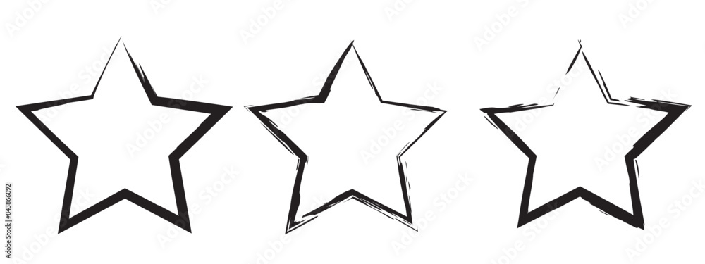 Poster a set of grunge stars - frames in black. vector elements for design design. universal symbols and el