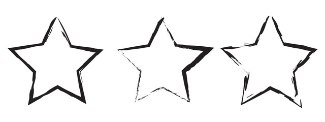 A set of grunge stars - frames in black. Vector elements for design design. Universal symbols and elements.