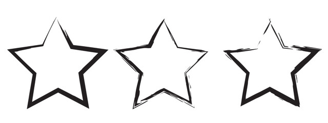 A set of grunge stars - frames in black. Vector elements for design design. Universal symbols and elements.
