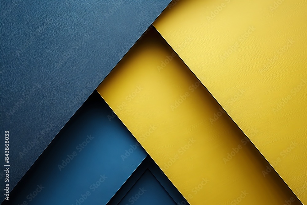 Poster abstract painting in yellow and gray colors. geometric pattern, complemented by chaotic strokes and 