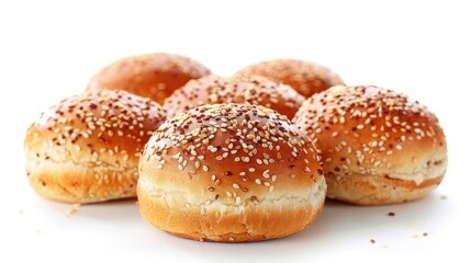 Tasty burger buns on a white background