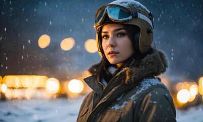 Portrait of a woman soldier