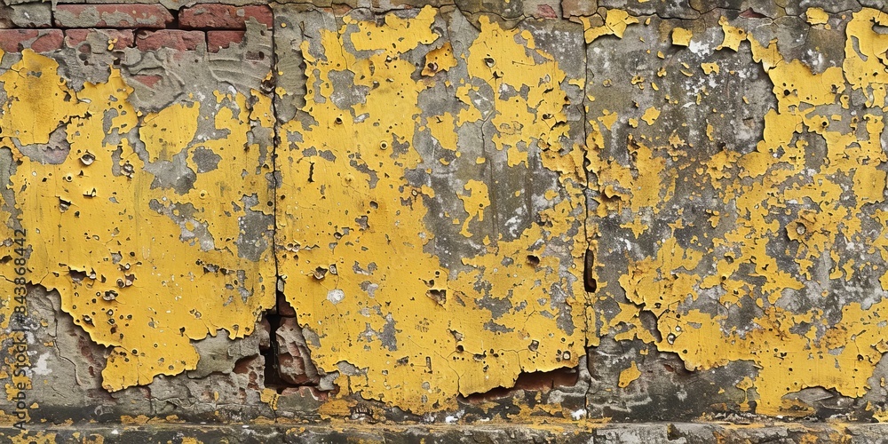 Aufkleber a texture with cracks and peeling paint, where black and gold pieces create a contrasting and abstra