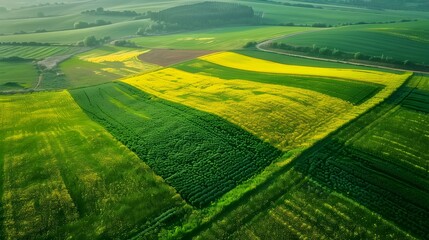 Fototapeta premium Flowering fields with different shades img