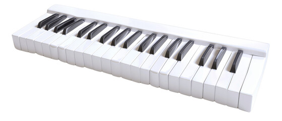 White keyboard isolated on black background.