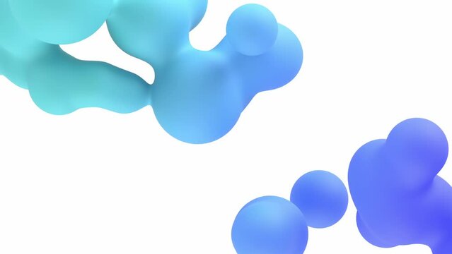 fluid metaball blue satisfying animation, abstract motion graphics loop background. can be used to represent concept of soft, bubbles or creative template