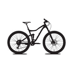 Mountain bike Silhouette isolated on white background Stock Vector