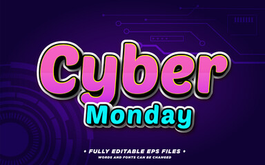 Fototapeta premium cyber monday text effect fully editable with high quality