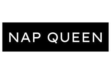 Nap queen text black and white label transparent background design