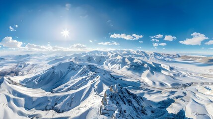 Fototapeta premium Mountain range covered in snow picture