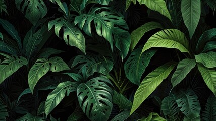 Tropical leaves wallpaper, Tropical Landscape Wallpaper realistic