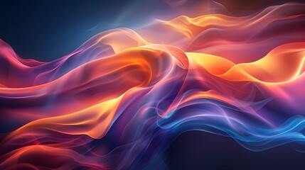 Fototapeta premium neon abstract wave design. vibrant abstract wave art with digital lines