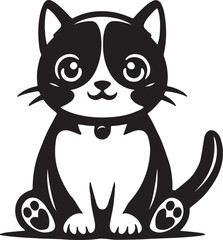 A cute cat silhouette vector style art illustrator