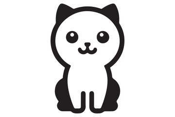 Cat silhouette. Vector in monochrome style on white background.