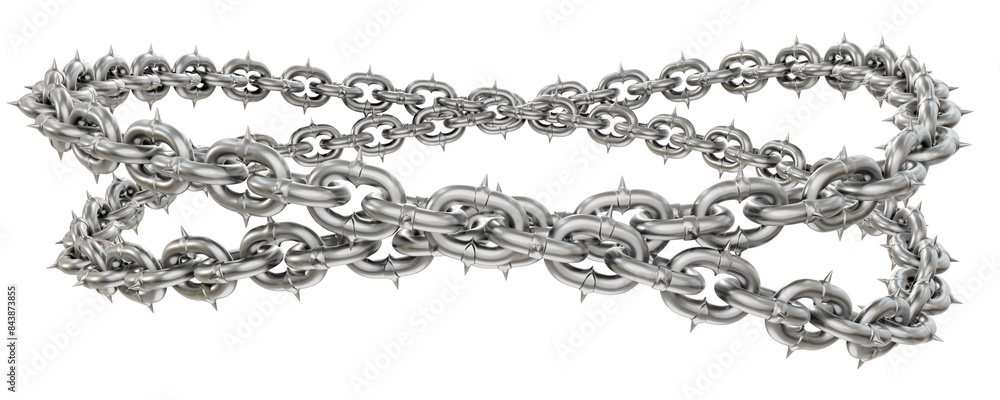 Aufkleber sharp metal circles: 3d design asset. 3d render showcases captivating circles formed from sharp-tipp