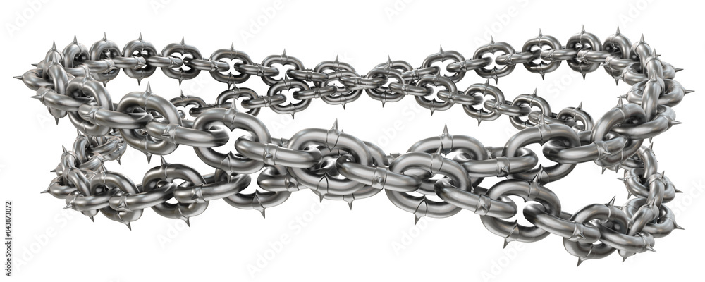 Poster chain link circles: modern art. elevate your art projects with this modern design - sharp-tipped met