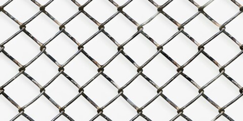 Naklejka premium Close-Up of a Black Chain Link Fence With a White Background