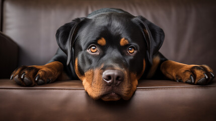 Obraz premium Portrait of a rottweiler dog