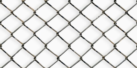 Fototapeta premium Close-Up of a Black Chain Link Fence With a White Background