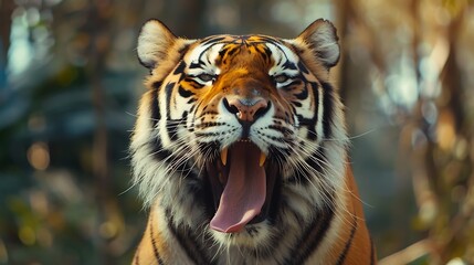 Obraz premium tiger with its tongue out