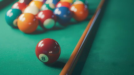 billiard balls on a table