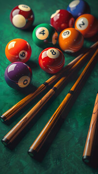 billiard balls on a table
