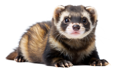 an zorilla with a blurred face, making it impossible to identify its facial features. The body resembles that of a ferret or a similar mustelid