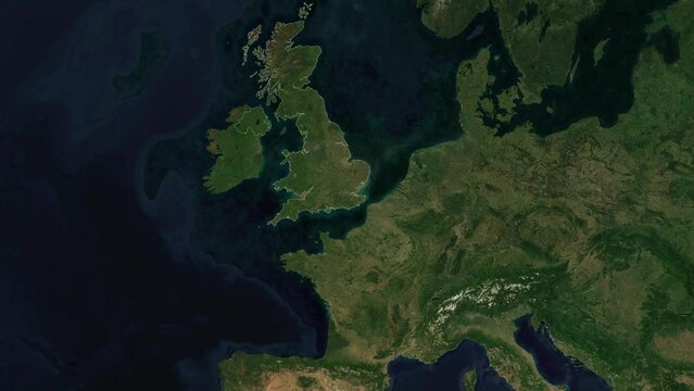 Zoom to Cities from Space United Kingdom Oldham