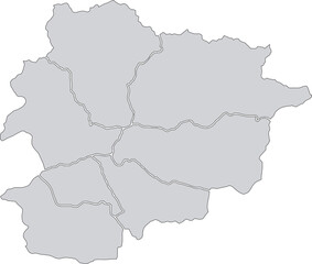 MAP OF ANDORRA WITH ITS PARISHES