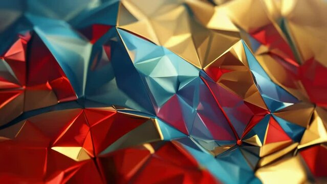 Colorful piece of paper with pattern of triangles and squares