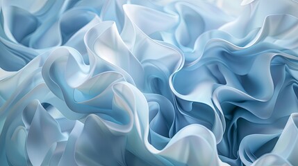 Fototapeta premium Serene Blue Wavy Paper Art Inspired Background