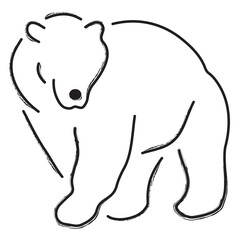 bear brush strokes on a white background. Vector illustration.