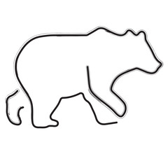 bear brush strokes on a white background. Vector illustration.