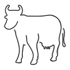 cow brush strokes on a white background. Vector illustration.