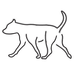 dog brush strokes on a white background. Vector illustration.