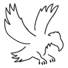 Naklejka premium eagle brush strokes on a white background. Vector illustration.