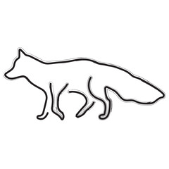 fox brush strokes on a white background. Vector illustration.
