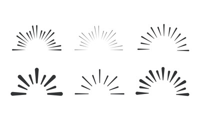 シンプルな半円の集中線