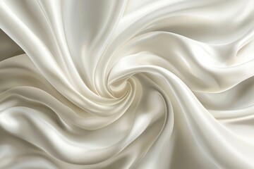 Obraz premium Luxurious high-resolution cream satin texture with elegant and sophisticated swirl pattern for seamless decorative background in the fashion industry