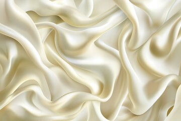 Obraz premium Luxurious smooth cream-colored satin silk fabric with soft waves and texture